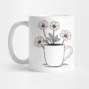 Cup Of Coffee And Flowers Mug